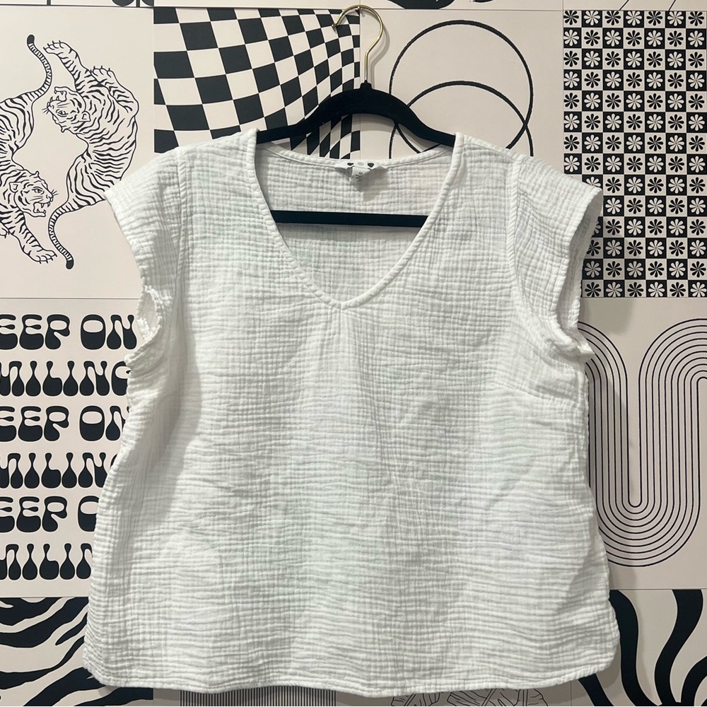 🕊️Gauze Cap Sleeve Top🕊️